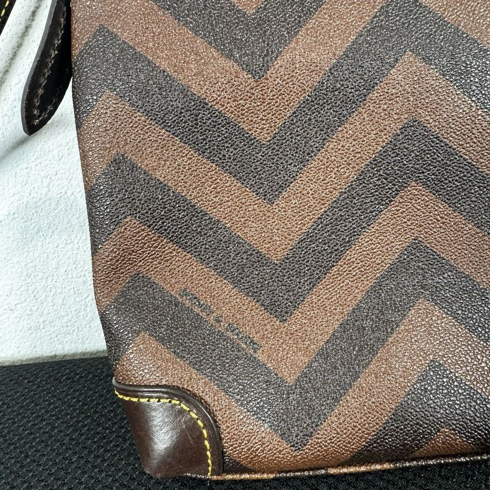 Dooney & Bourke Brown Chevron Print Crossbody - Picture 9 of 16